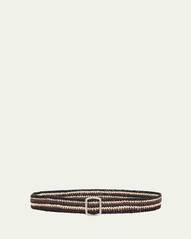 Ara Striped Straw Belt